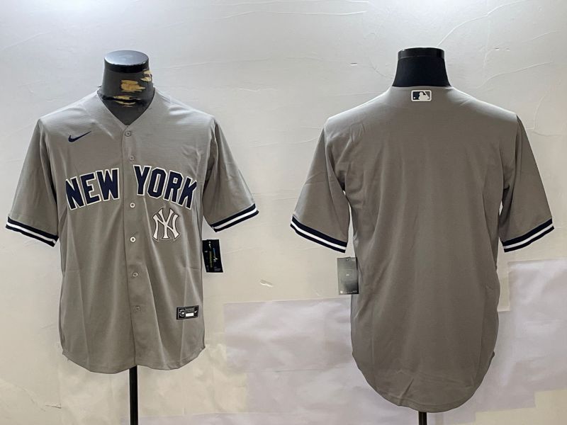 Men New York Yankees Blank Grey Game 2024 Nike MLB Jersey style 102720